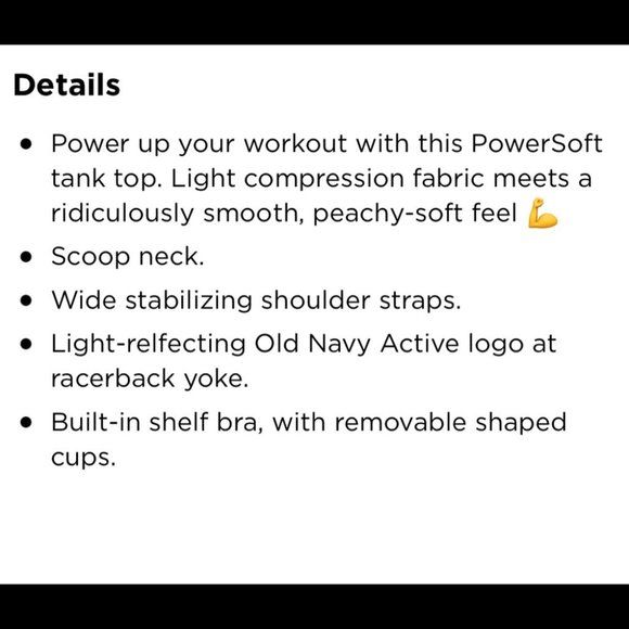 NWT old navy PowerSoft Cropped ShelfBra Tank Top Women size large & petite - Picture 10 of 12